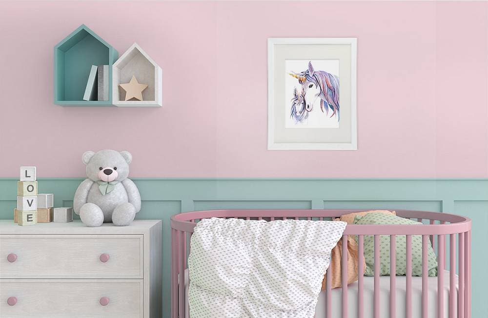 Unicorn Mother and Daughter Wall Decor For Girls Room - Art Print - 8x10 - Dream Big Printables