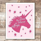 Unicorn Wall Art Print - Unframed - 8x10 | Girls Room Decor - Dream Big Printables