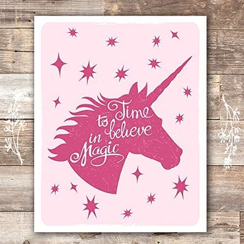 Unicorn Wall Art Print - Unframed - 8x10 | Girls Room Decor - Dream Big Printables