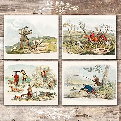 Vintage Hunting Wall Art Prints (Set of 4) - Unframed - 8x10s | Hunting Decor - Dream Big Printables