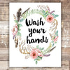 Wash Your Hands Art Print - Unframed - 8x10 | Bathroom Decor - Dream Big Printables