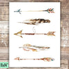 Watercolor Arrows and Feathers Art Print - Unframed - 11x14 - Dream Big Printables
