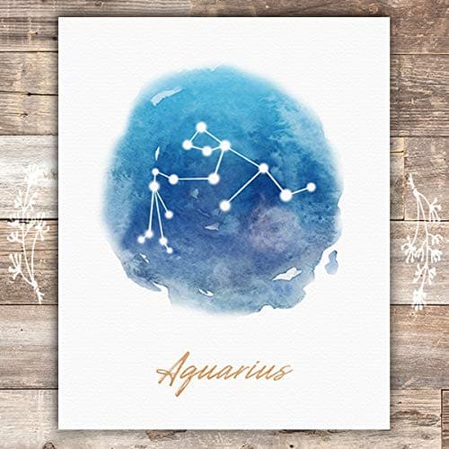 Watercolor Constellation - Aquarius - Art Print - 8x10 - Dream Big Printables