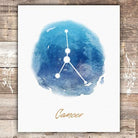 Watercolor Constellation - Cancer - Art Print - 8x10 - Dream Big Printables