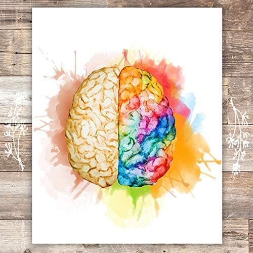 Watercolor Creative Brain Art Print - Unframed - 8x10 - Dream Big Printables