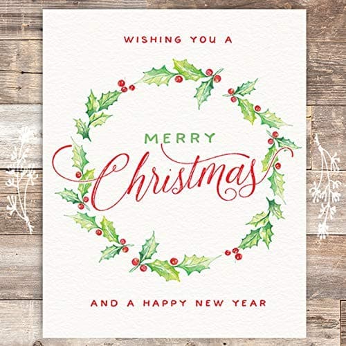 Wishing You A Merry Christmas And A Happy New Year Art Print - Unframed - 8x10 - Dream Big Printables