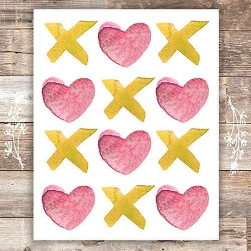 XOXO With Hearts Art Print - Unframed - 8x10 - Dream Big Printables