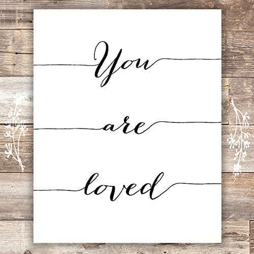 You Are Loved Calligraphy Art Print - Unframed - 8x10 - Dream Big Printables